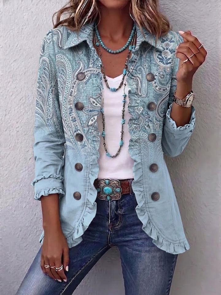 Isabella | Vintage Paisley Druck Rüschensakko