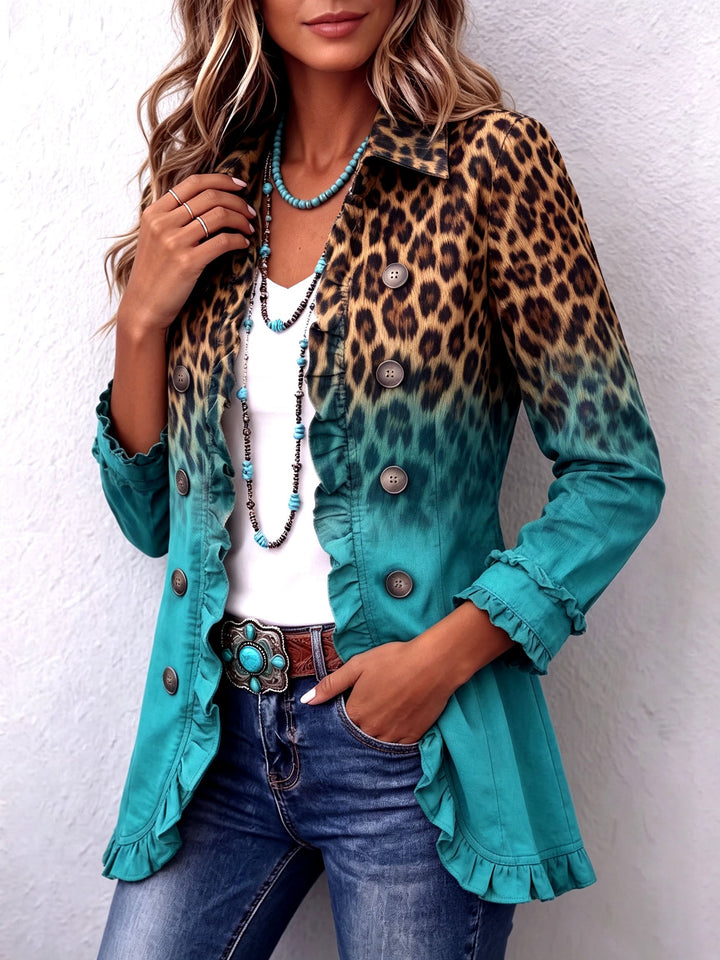 Emma | Leopard Ombre Rüschensakko