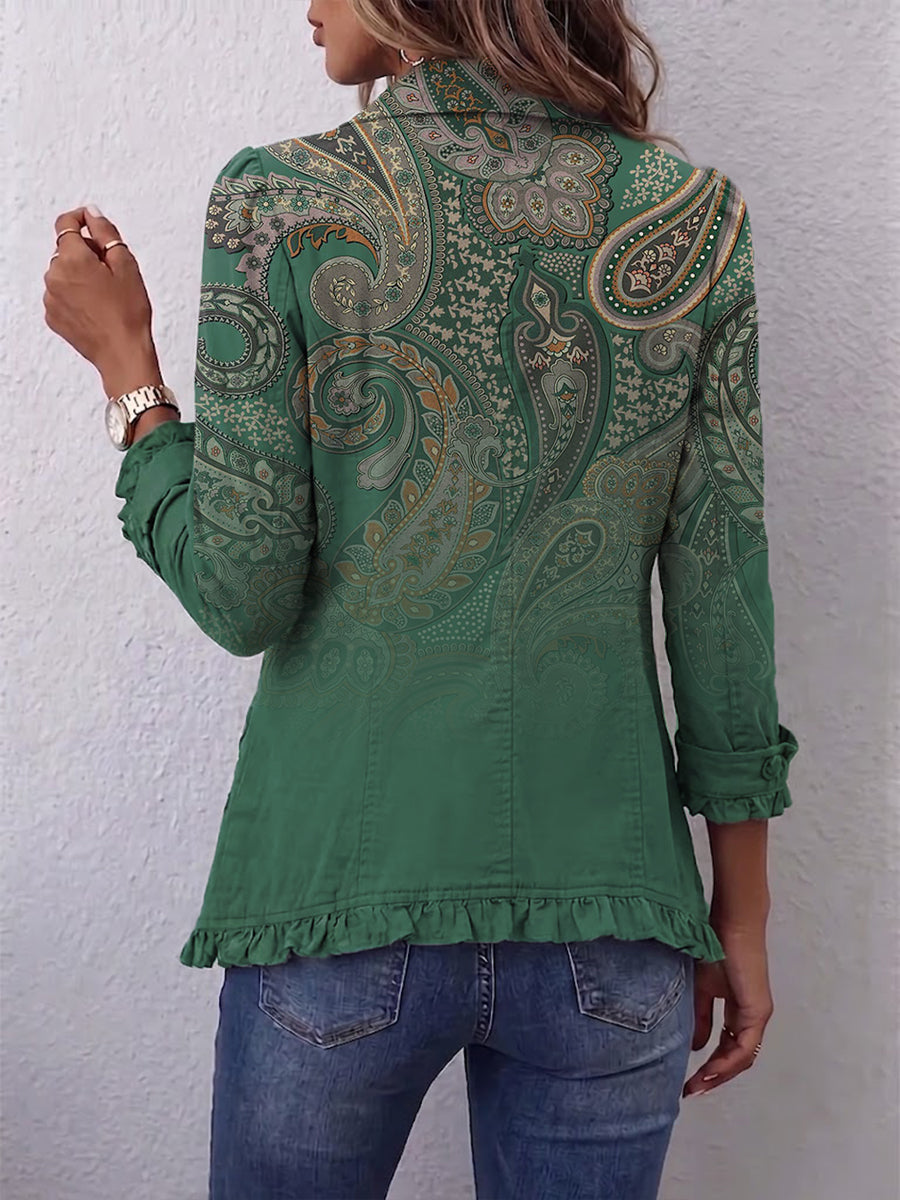 Aria | Bohemian Paisley Druck Rüschensakko