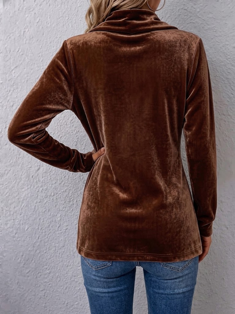 Avery | Vintage Reversknopf-Akzent Langarm Offene Front Jacke