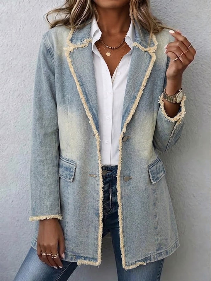 Hannah | Vintage-Stil Oversized Blazer mit Rohkanten