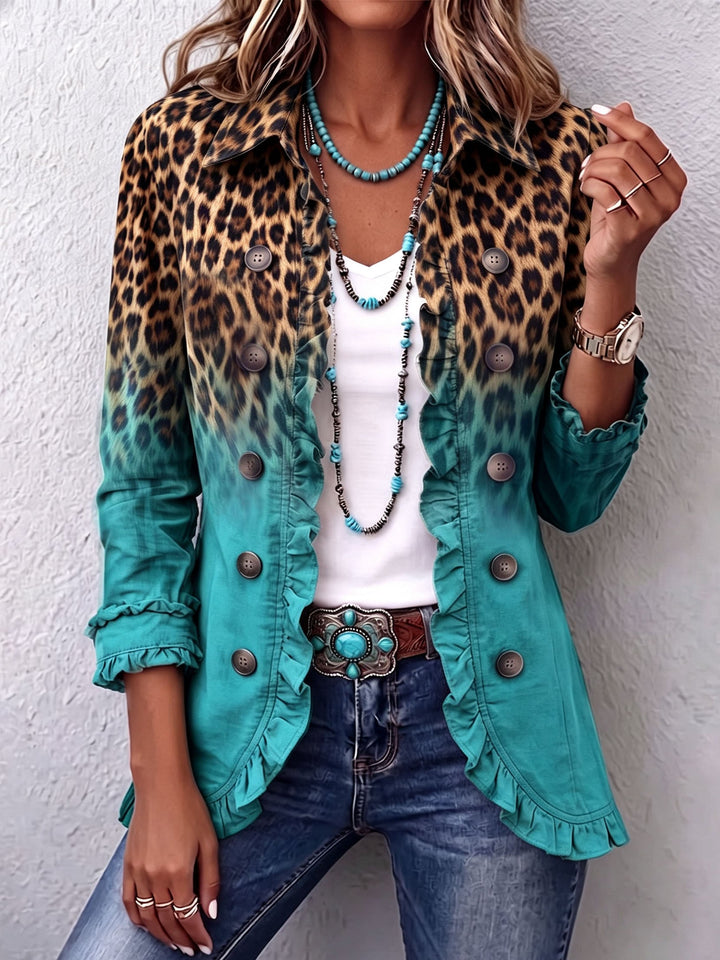 Emma | Leopard Ombre Rüschensakko