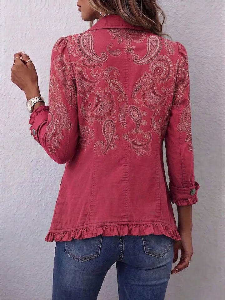 Camila | Vintage Paisley-Druck Rüschjacke