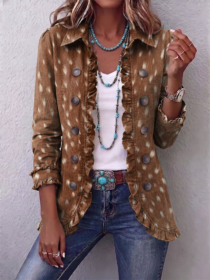 Layla | Bohemian Tierdruck Rüschjacke
