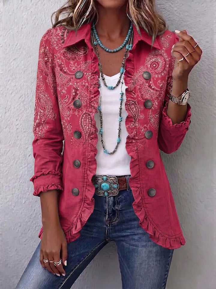 Camila | Vintage Paisley-Druck Rüschjacke