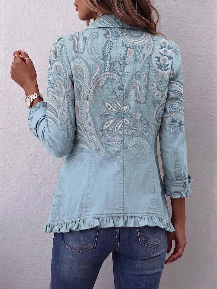 Isabella | Vintage Paisley Druck Rüschensakko