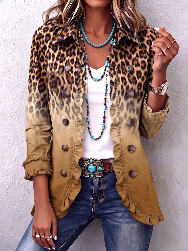 Emma | Leopard Ombre Rüschensakko