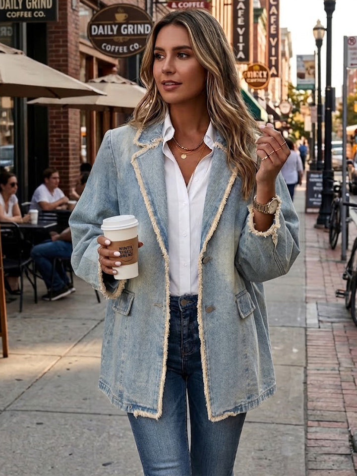 Hannah | Vintage-Stil Oversized Blazer mit Rohkanten