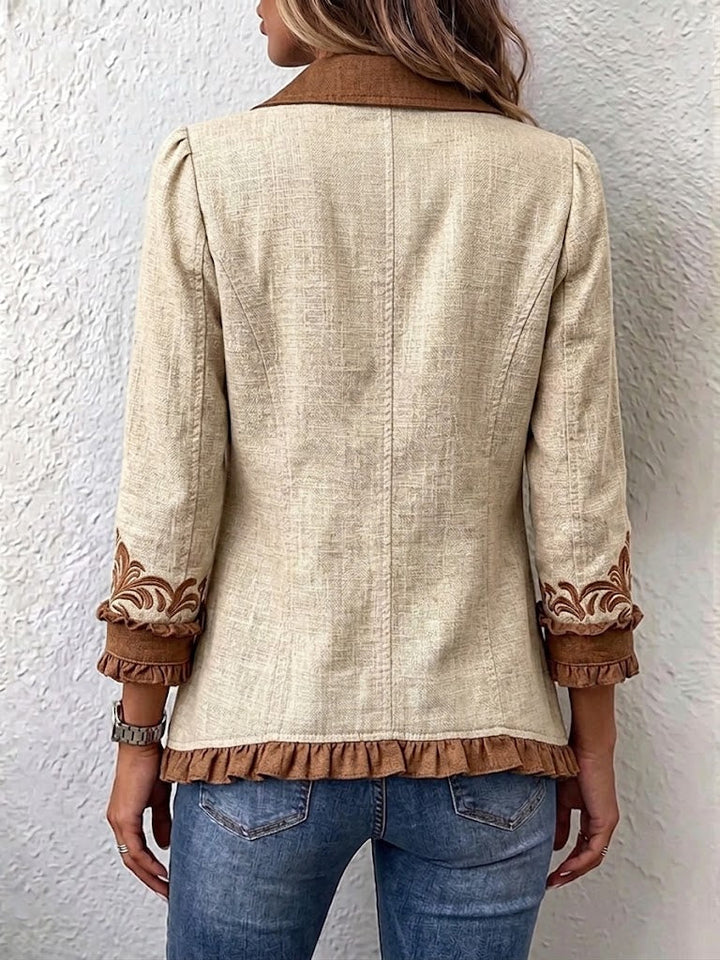 Scarlett | Vintage Bohemian Floral Ruffled Jacket