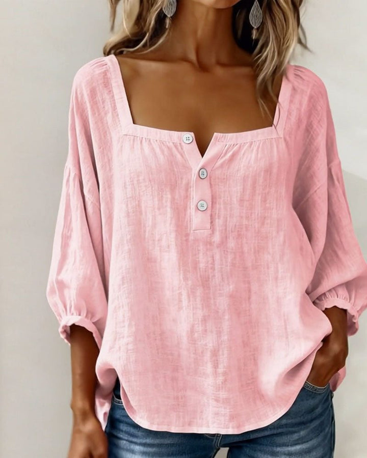 Bluse mit quadratischem Ausschnitt und Puffärmeln für Frauen