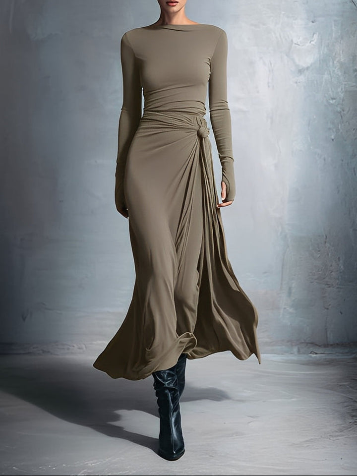 Gabriella | Langes Kleid mit seitlichem Knoten