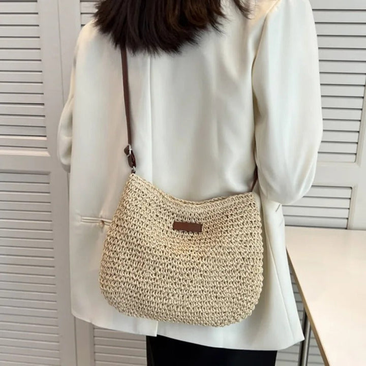 Camille | Elegante Geflochtene Tasche mit Runden Henkeln