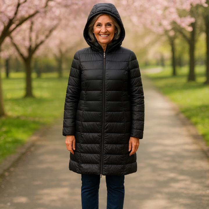 HELSA LANGER ÜBERGANGS-DAMPF-JACKE | SCHWARZ